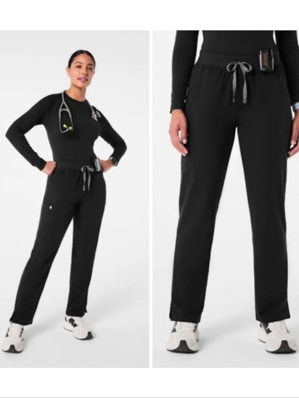 FIGS Kade Cargo Scrub Pants Black XXL Straight Leg 4 Pocket Nurse Workwear